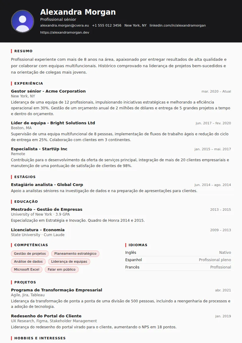 Modelo de CV Journalist