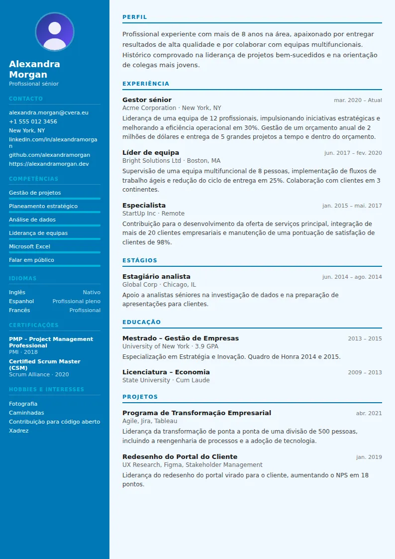 Modelo de CV Medical
