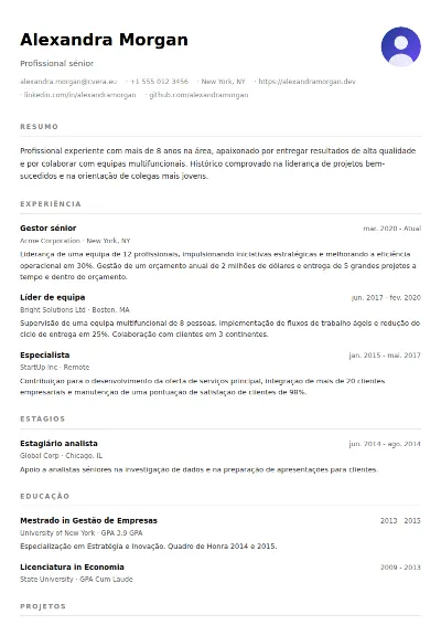 Modelo de CV Minimalist