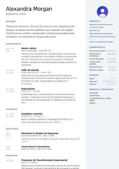 Modelo de CV Nordic