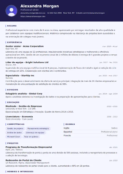 Modelo de CV Professor