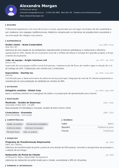 Modelo de CV Security Guard