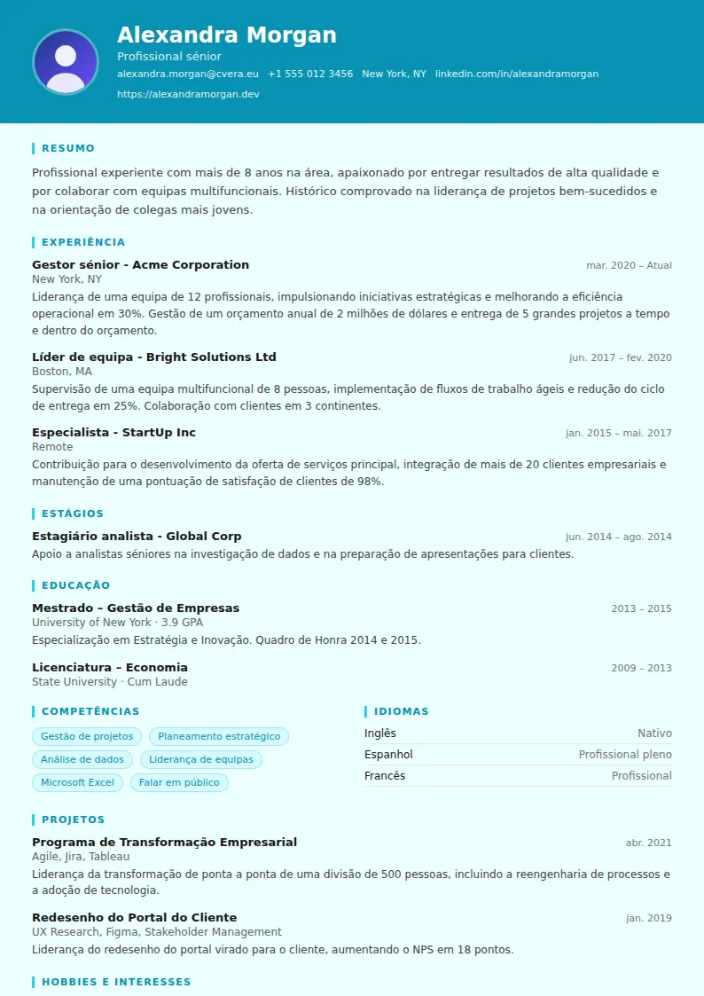 Modelo de CV Social Worker