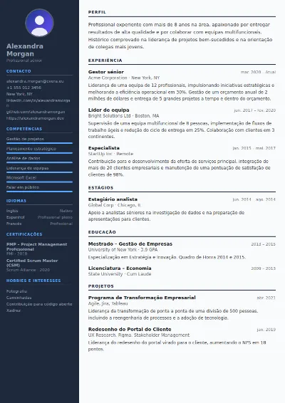 Modelo de CV Software Engineer