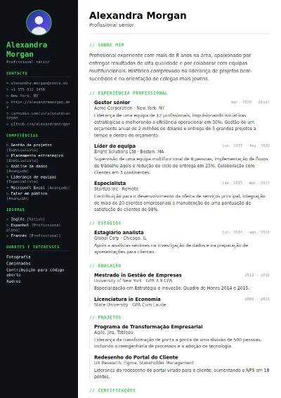 Modelo de CV Tech