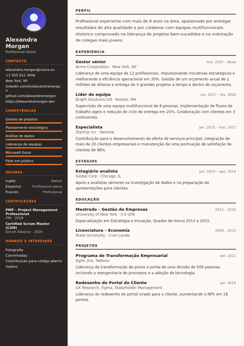 Modelo de CV Welder