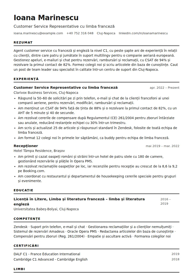 Model CV customer service