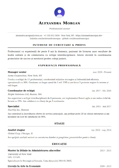Model de CV Academic