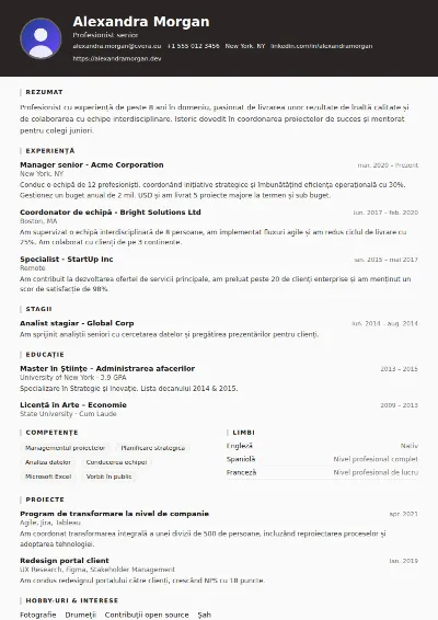 Model de CV Architect