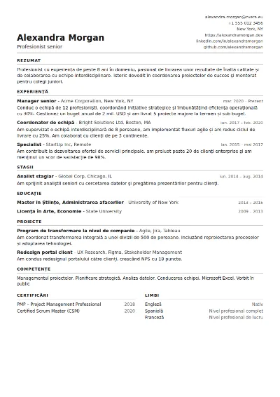 Model de CV ATS Compact