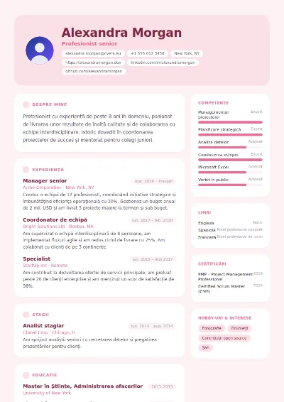 Model de CV Bloom
