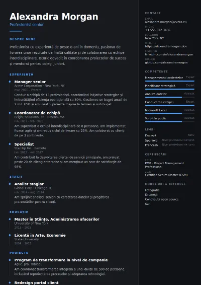 Model de CV Carbon