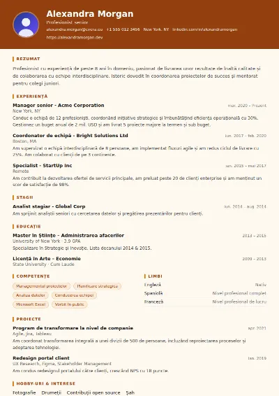 Model de CV Carpenter