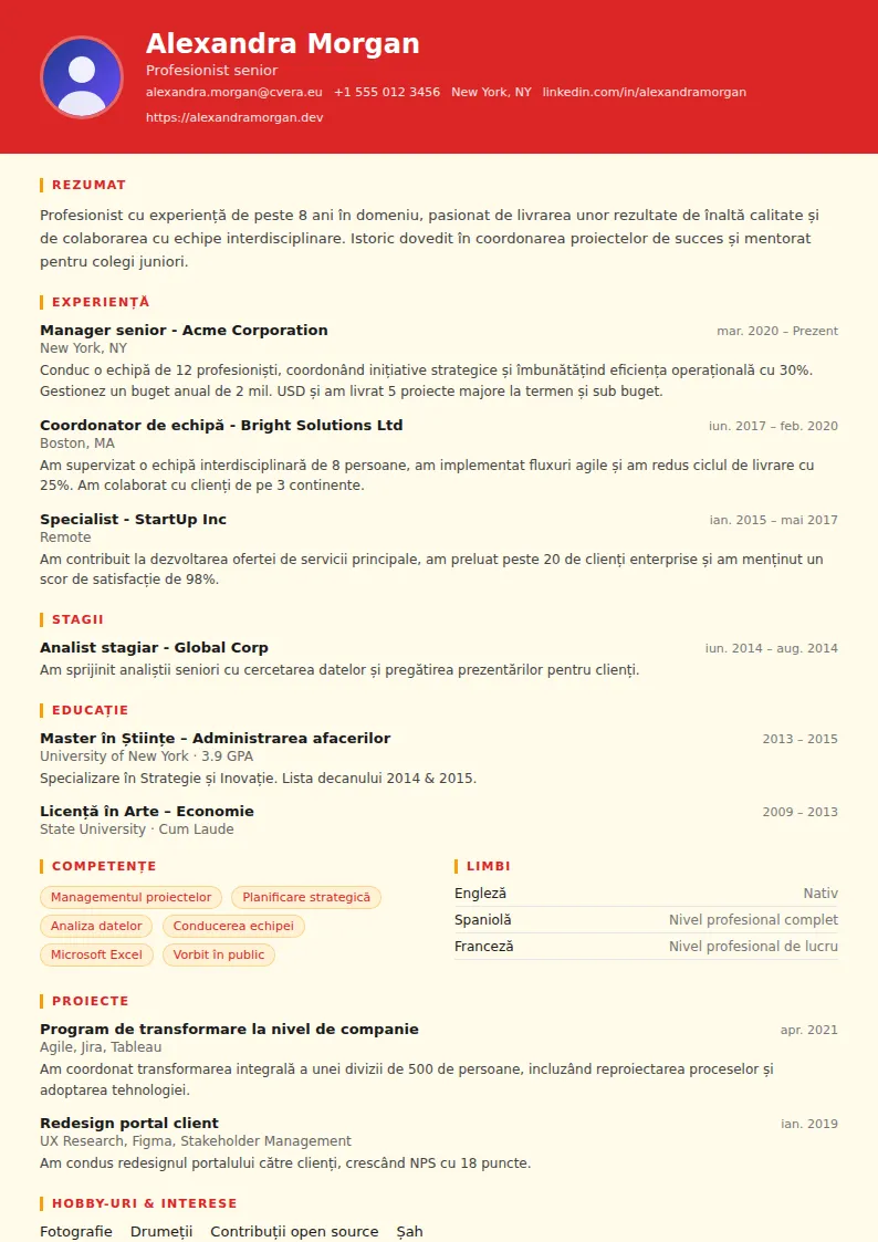 Model de CV Chef