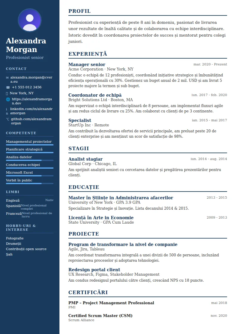 Model de CV Classic