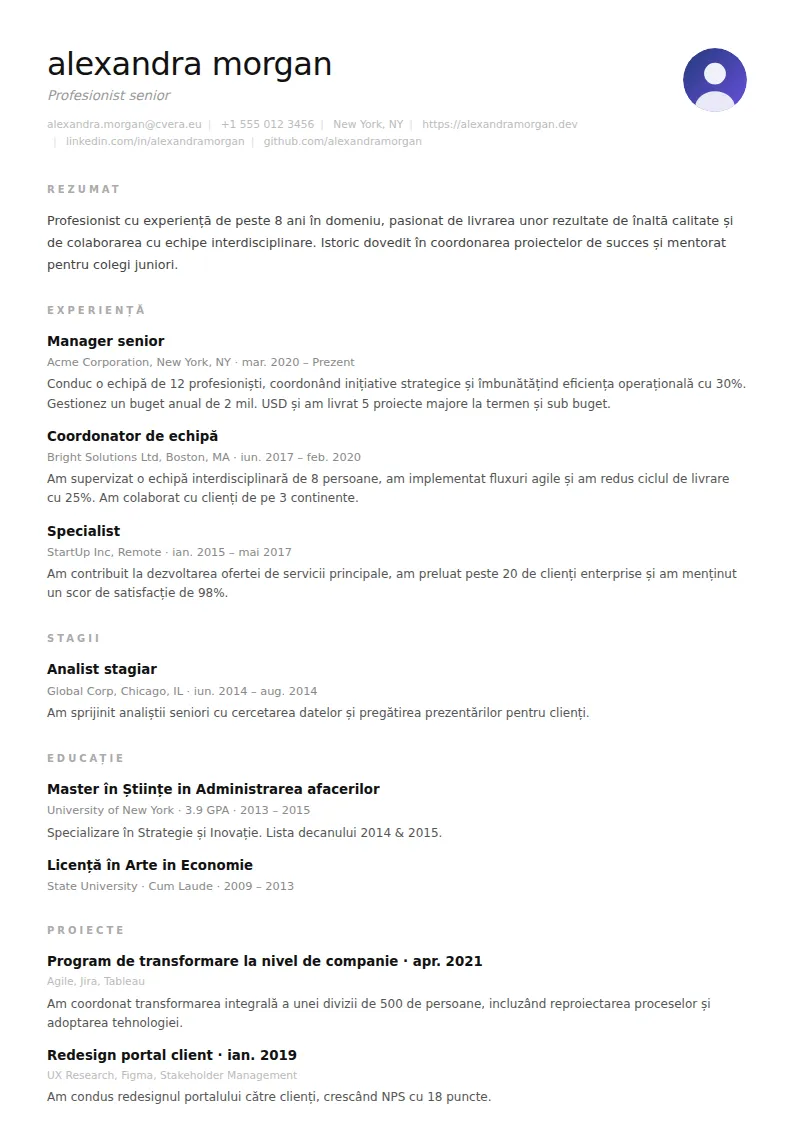 Model de CV Clean
