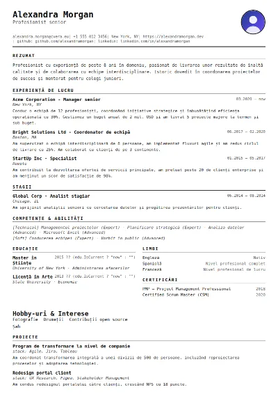 Model de CV Compact