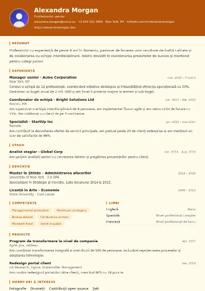 Model de CV Construction
