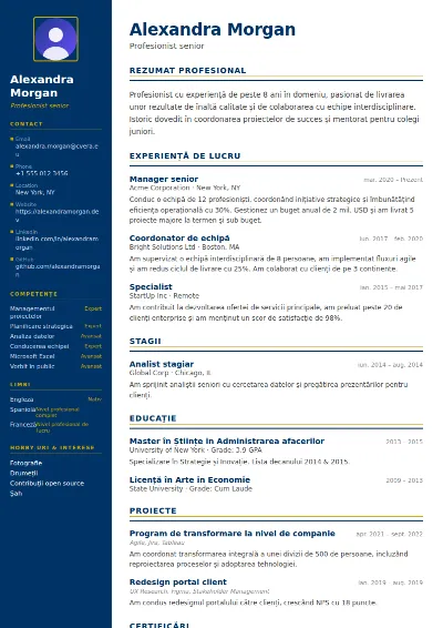 Model de CV Corporate