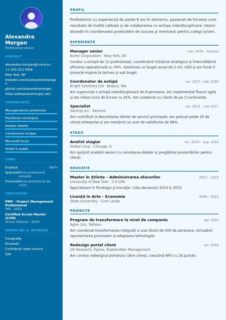 Model de CV Dentist
