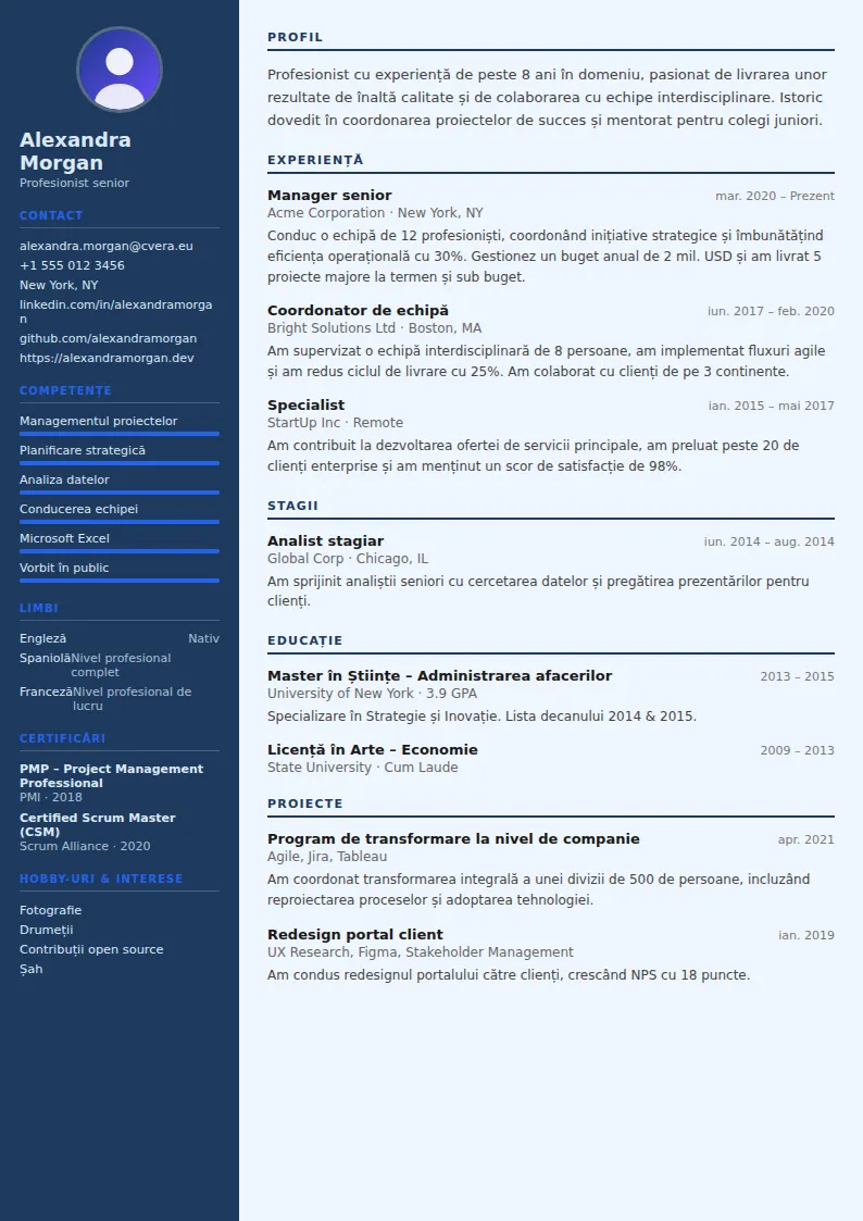 Model de CV Economist