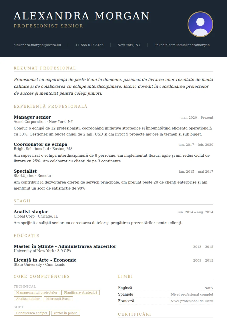 Model de CV Executive