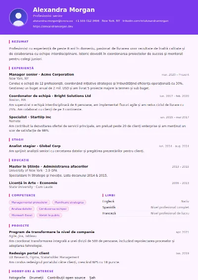 Model de CV Graphic Designer