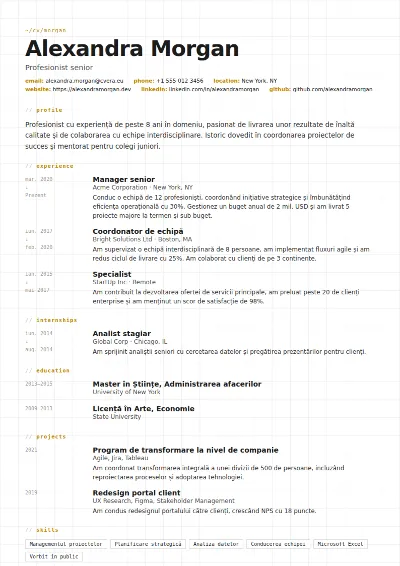 Model de CV Gridline