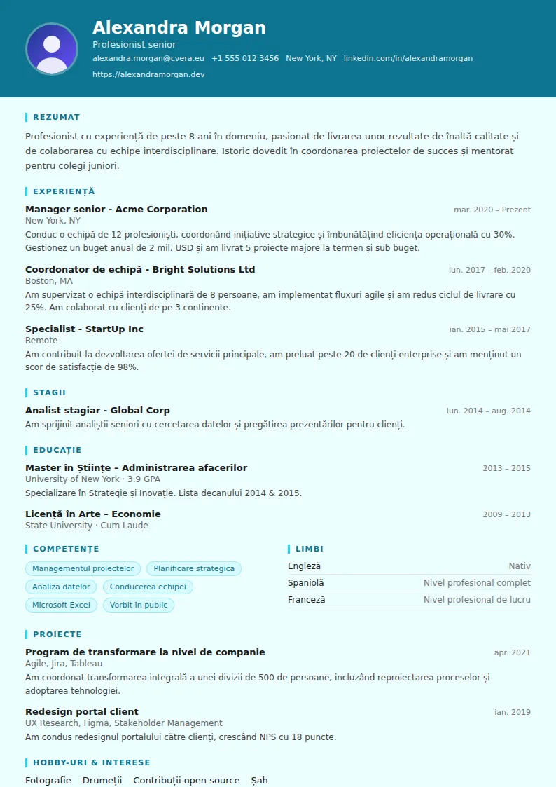 Model de CV IT Support