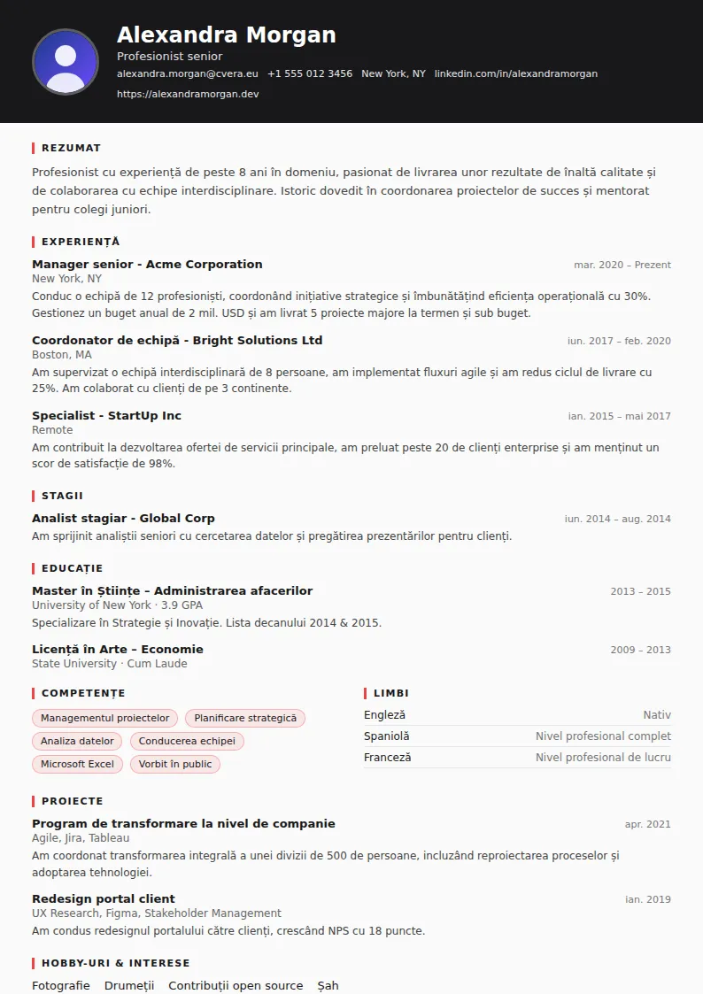 Model de CV Journalist