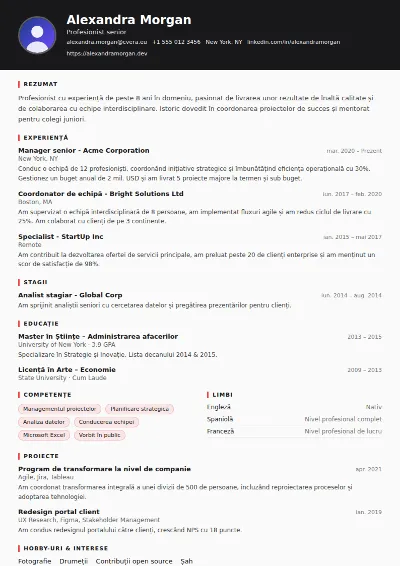 Model de CV Journalist