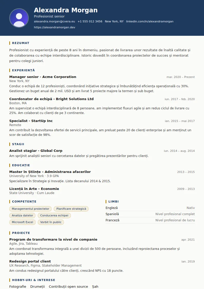 Model de CV Legal