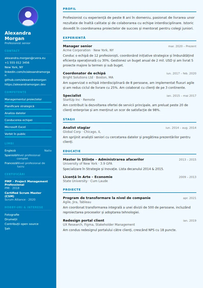 Model de CV Medical