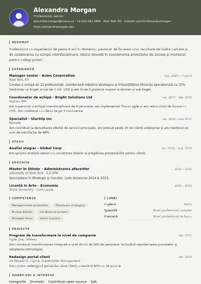 Model de CV Military