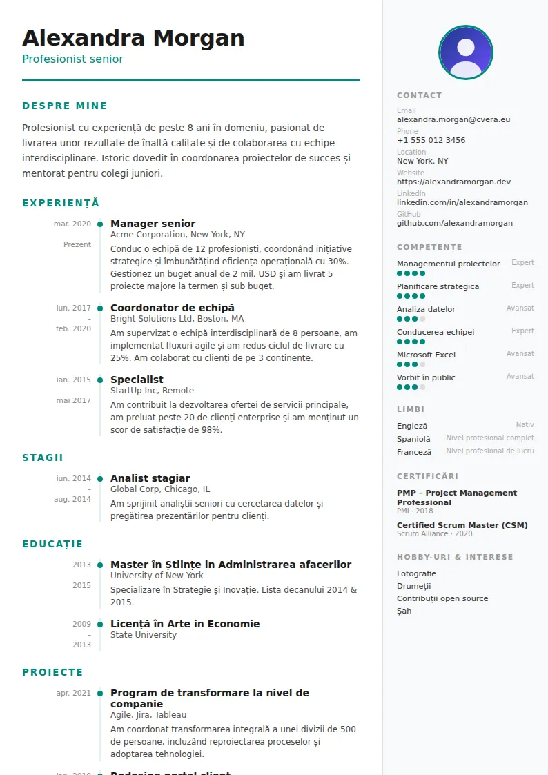 Model de CV Modern