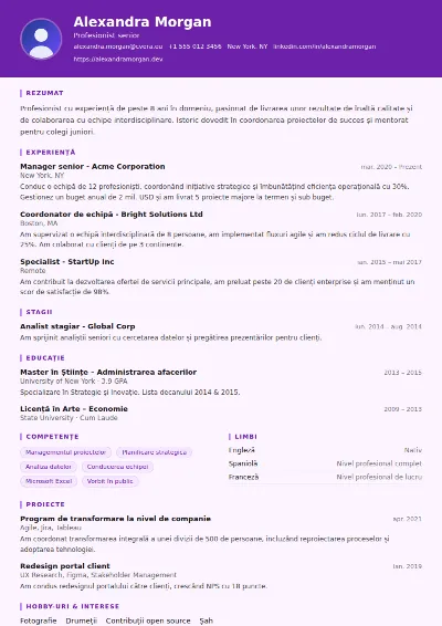 Model de CV Musician