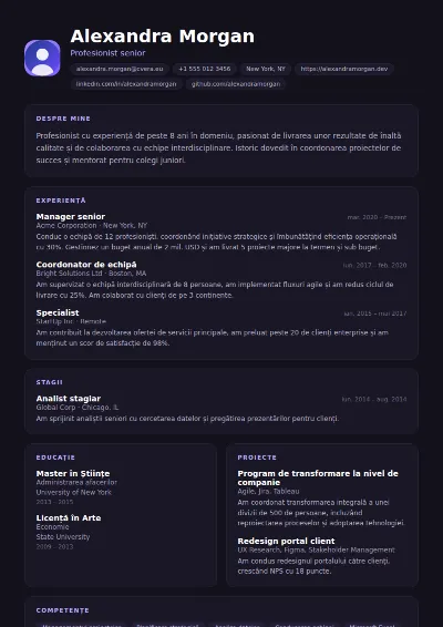 Model de CV Nightshift