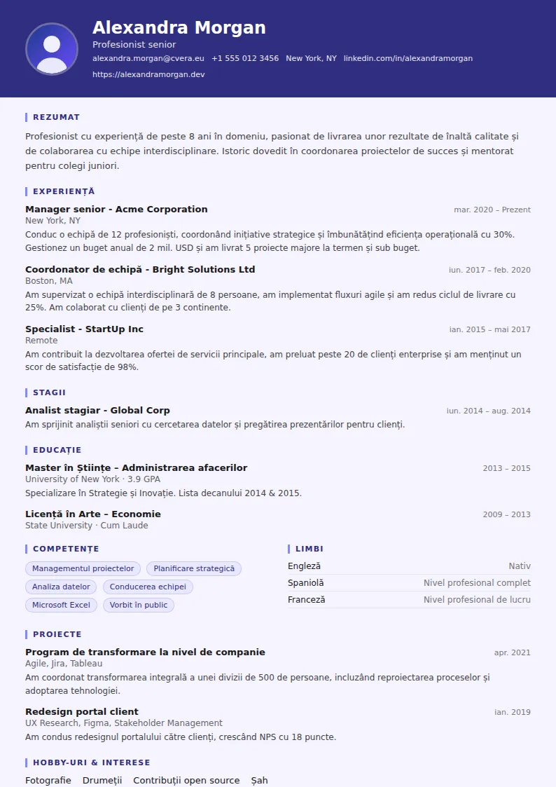 Model de CV Paralegal