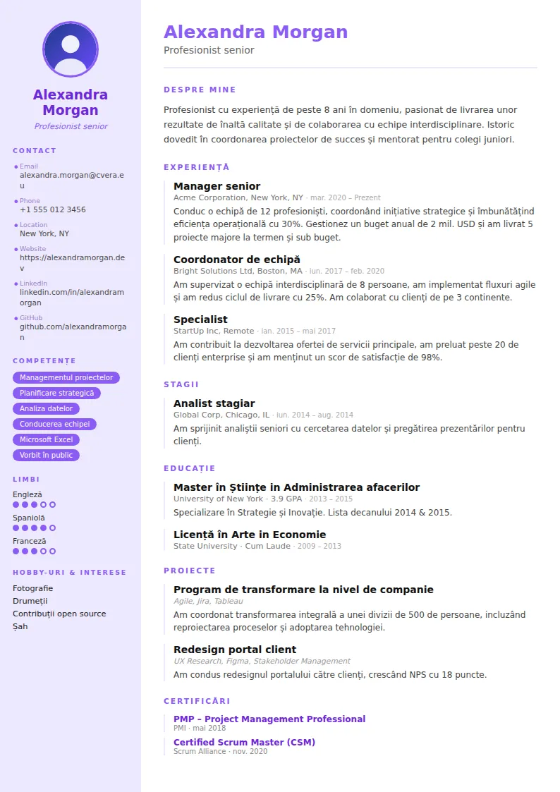 Model de CV Pastel