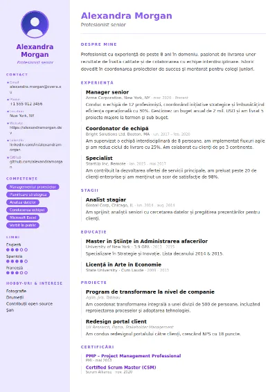 Model de CV Pastel