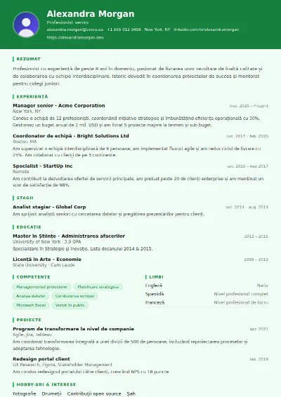Model de CV Pharmacist
