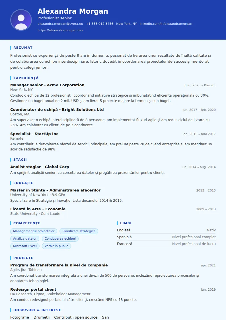 Model de CV Plumber