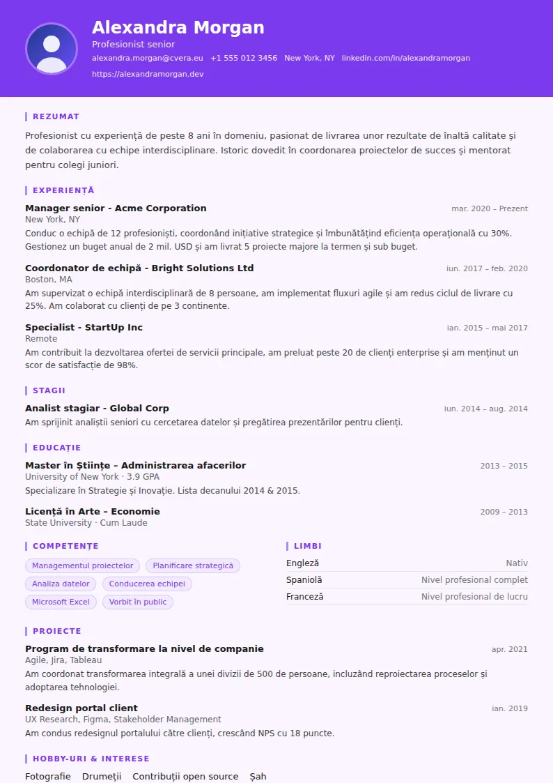 Model de CV Psychologist