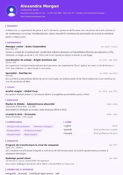Model de CV Psychologist