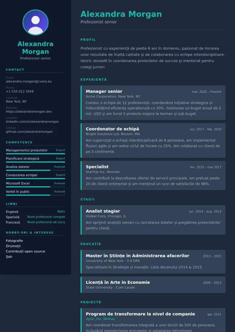 Model de CV Slate