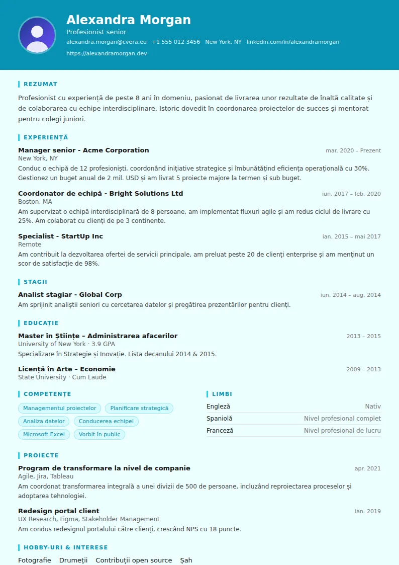Model de CV Social Worker