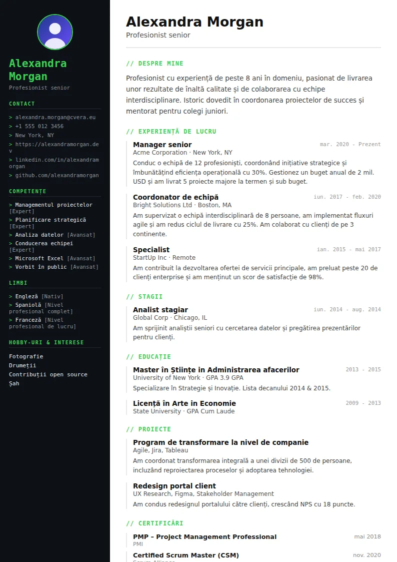 Model de CV Tech