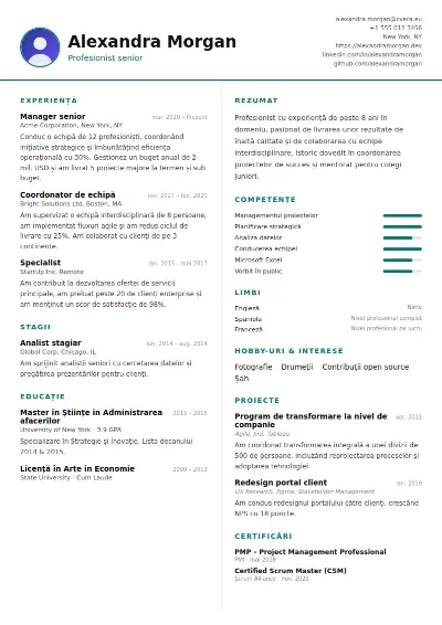 Model de CV Two Column