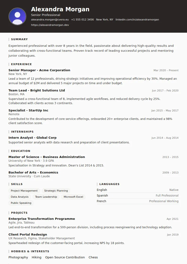 Architect CV Template