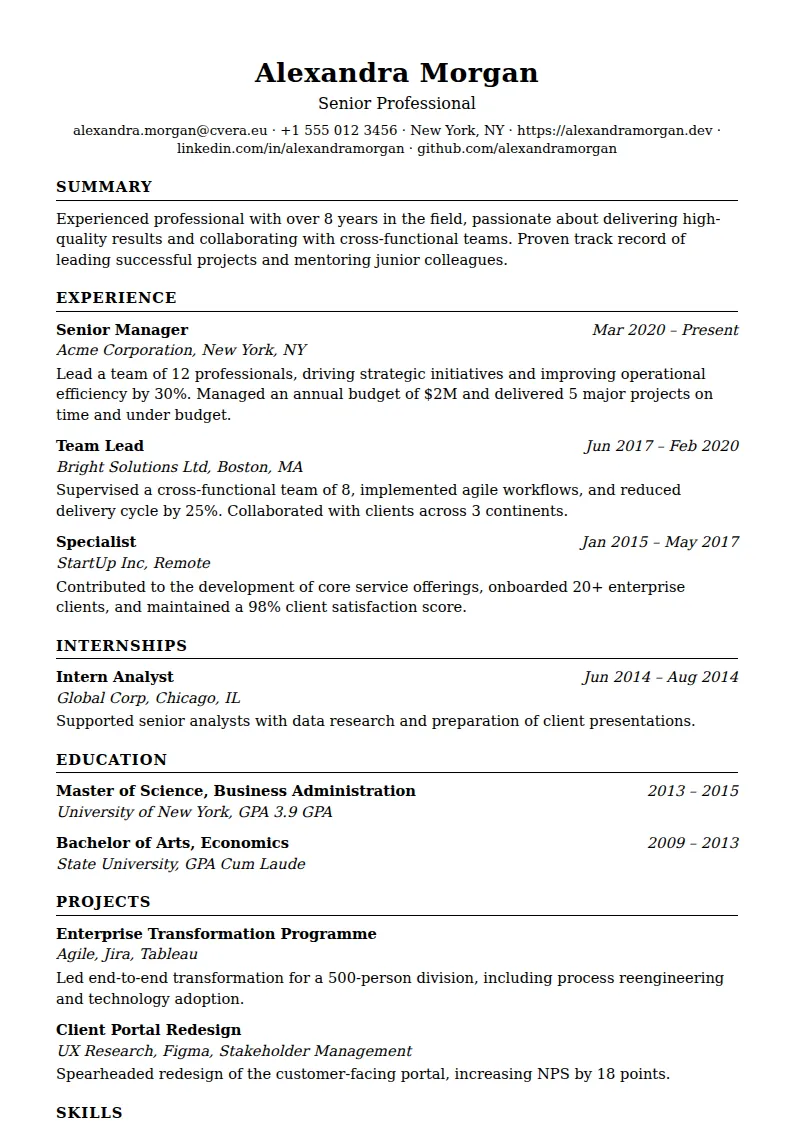 ATS Classic CV Template